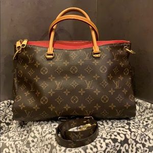 Louis Vuitton Monogram Canvas Handbag - Brown and Red